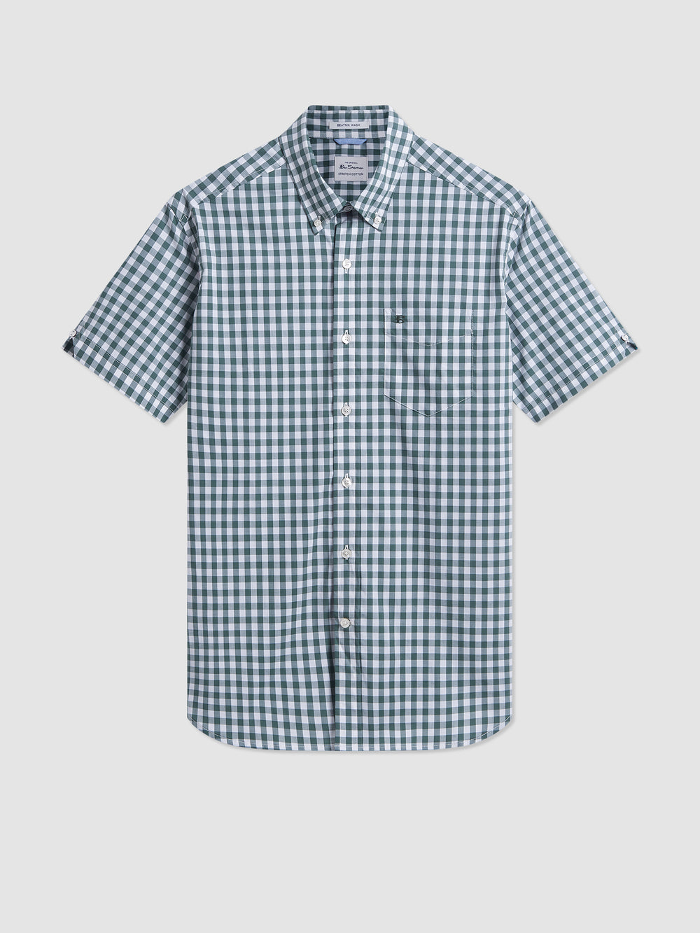 Camisas Ben Sherman House Poplin Gingham Verde Oliva | 579-NOAJDU