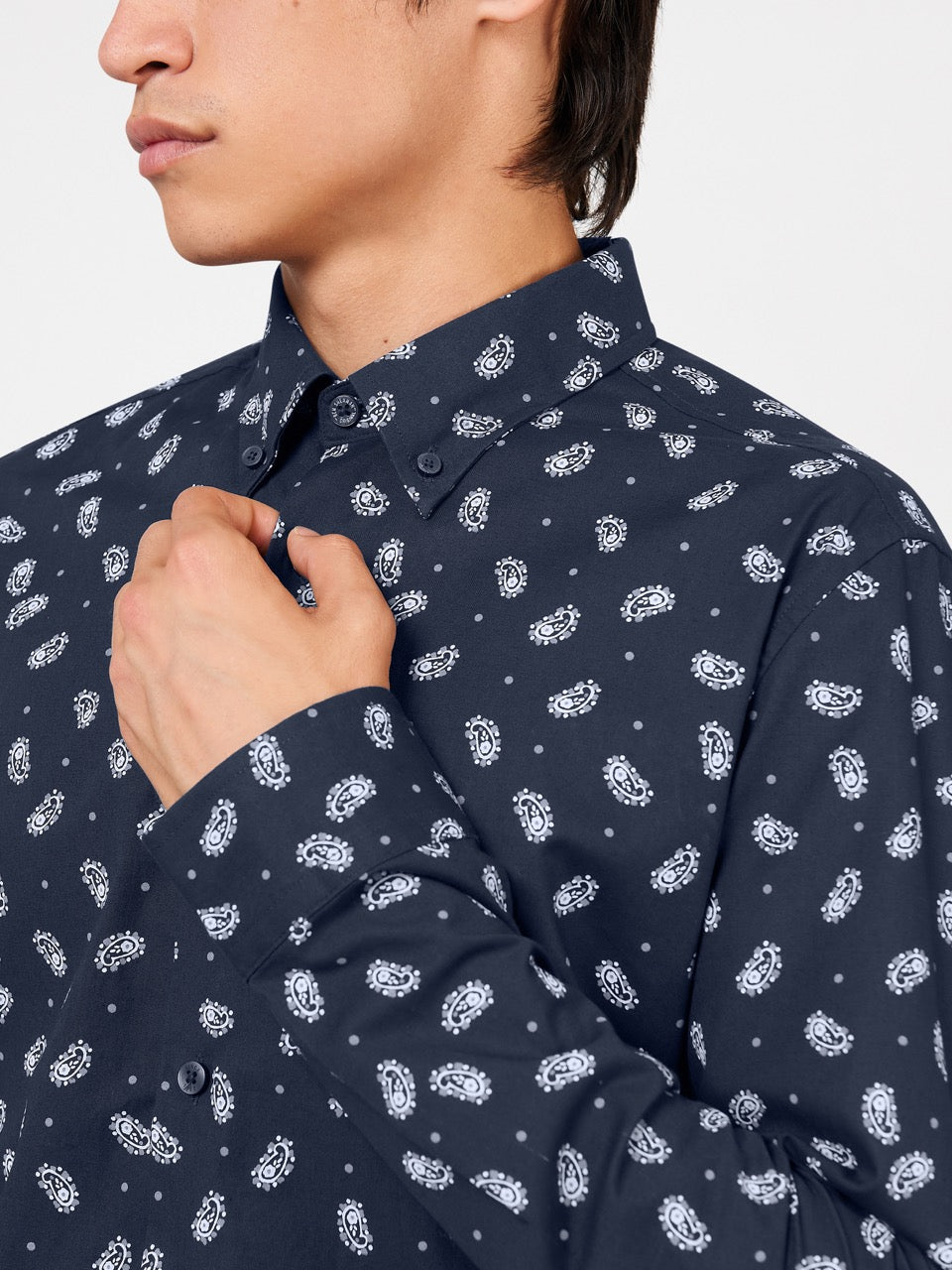 Camisas Ben Sherman Micro Paisley Azul Marino | 408-TLGOHP