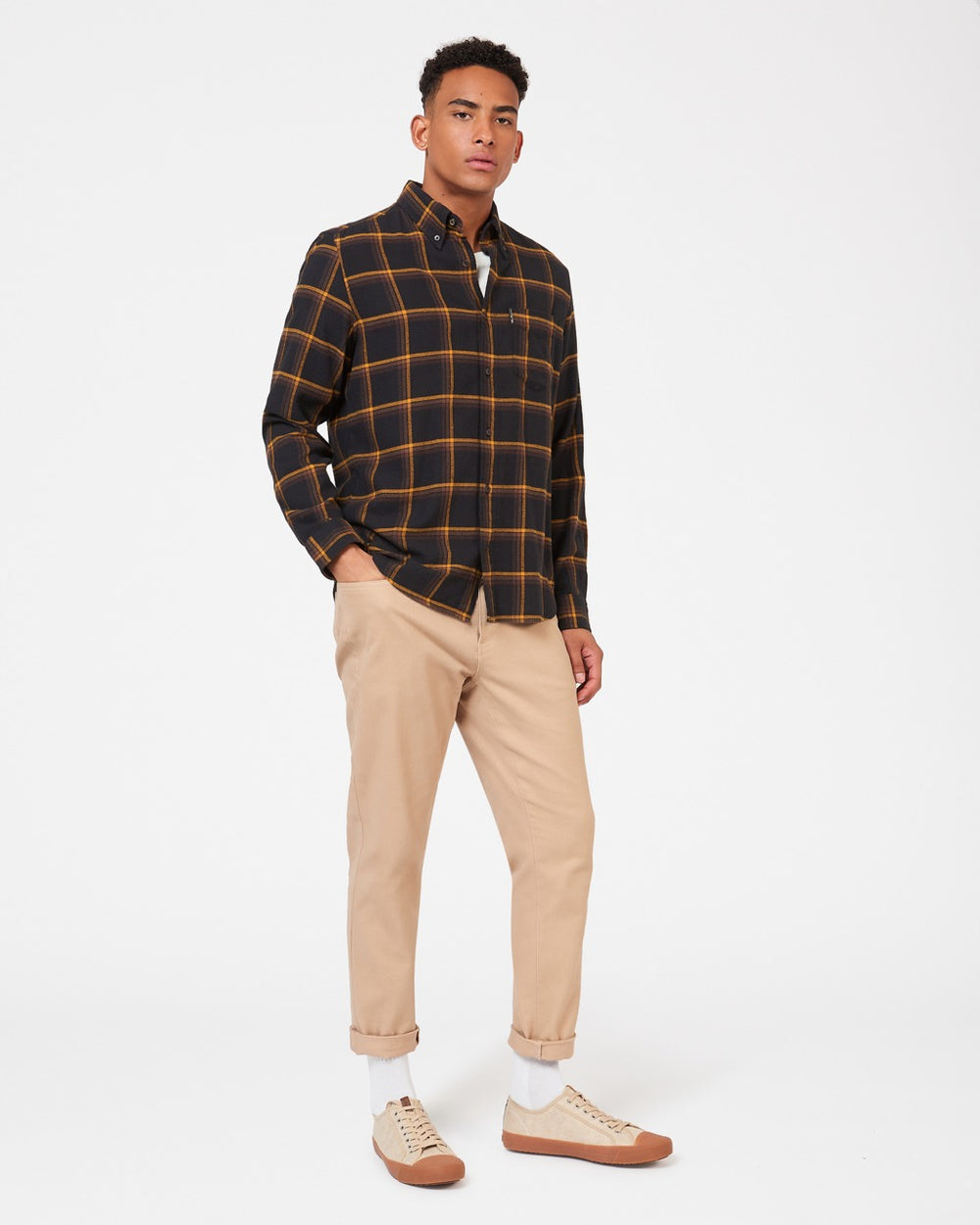 Camisas Ben Sherman Oversized Brushed Check Negras | 851-ZQGKBD