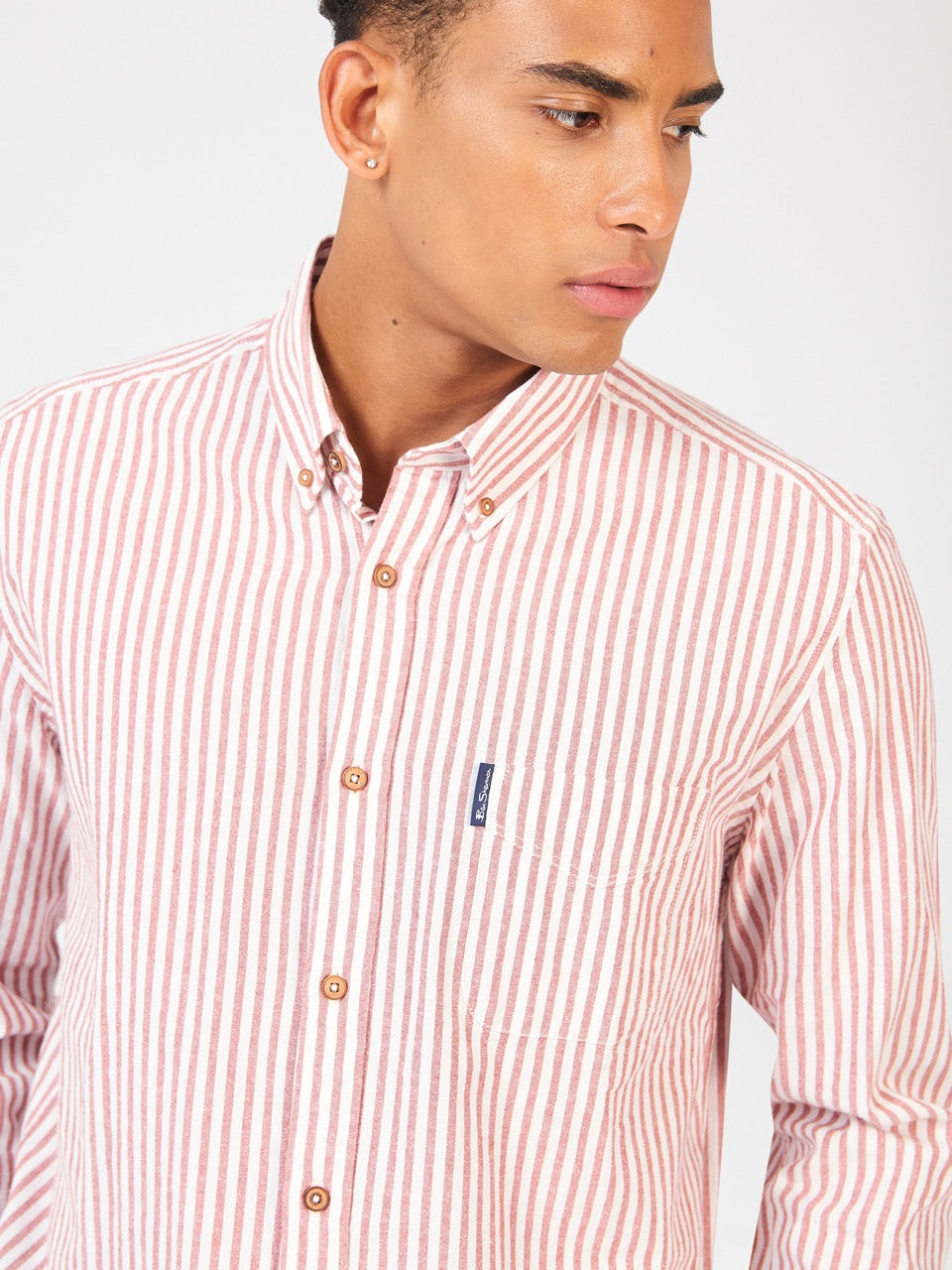 Camisas Ben Sherman Recycled Cotton Oxford Stripe Naranjas | 548-ZHEBJQ