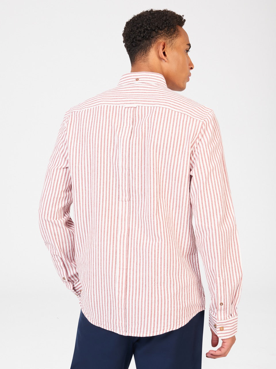 Camisas Ben Sherman Recycled Cotton Oxford Stripe Naranjas | 548-ZHEBJQ