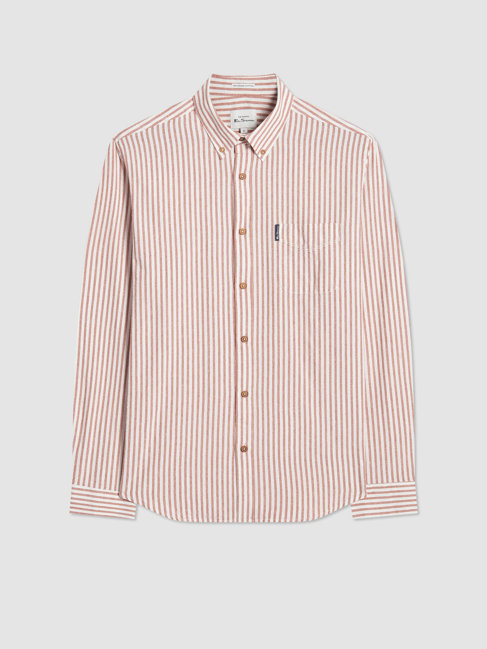 Camisas Ben Sherman Recycled Cotton Oxford Stripe Naranjas | 548-ZHEBJQ