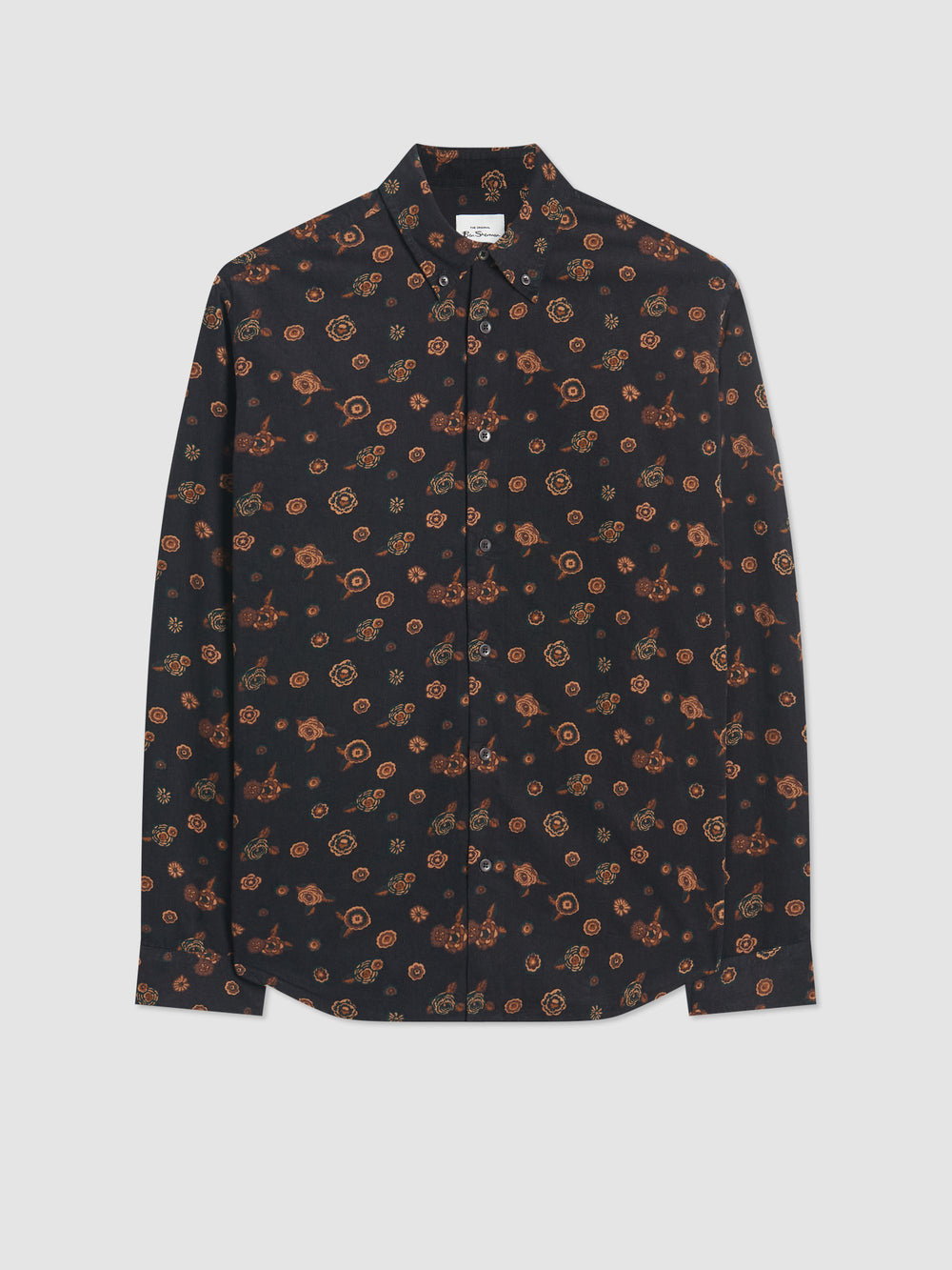 Camisas Ben Sherman Retro Floral Print Corduroy Negras | 239-DPQVGE