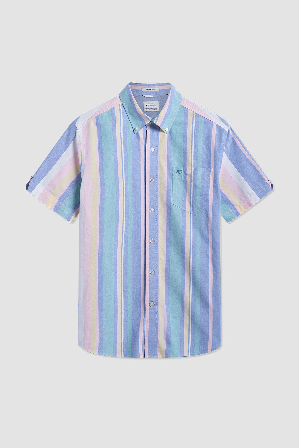 Camisas Ben Sherman Short Sleeve Brighton Oxford Organic Stripe Multicolor Rayadas | 915-GBJITX