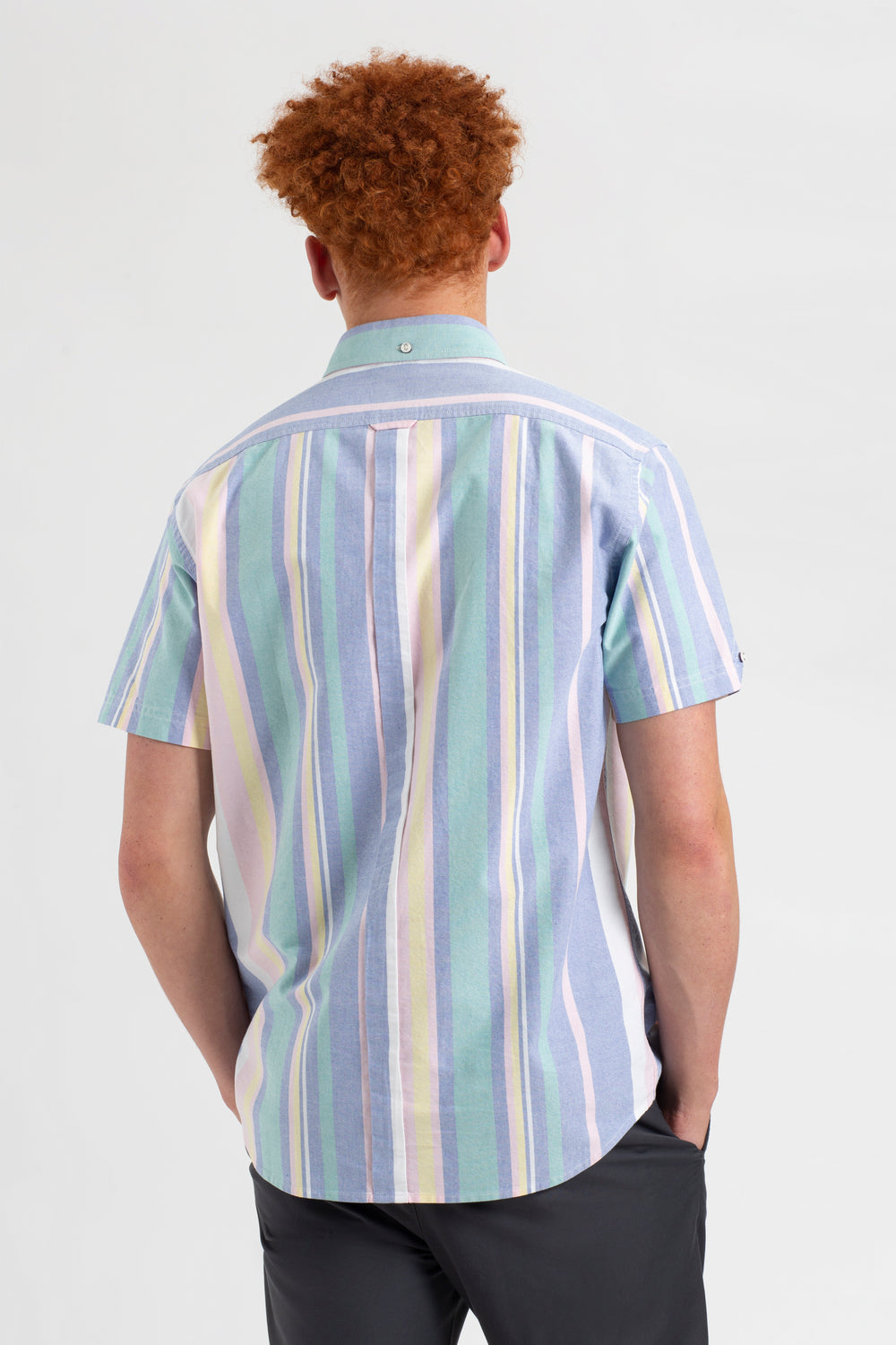 Camisas Ben Sherman Short Sleeve Brighton Oxford Organic Stripe Multicolor Rayadas | 915-GBJITX