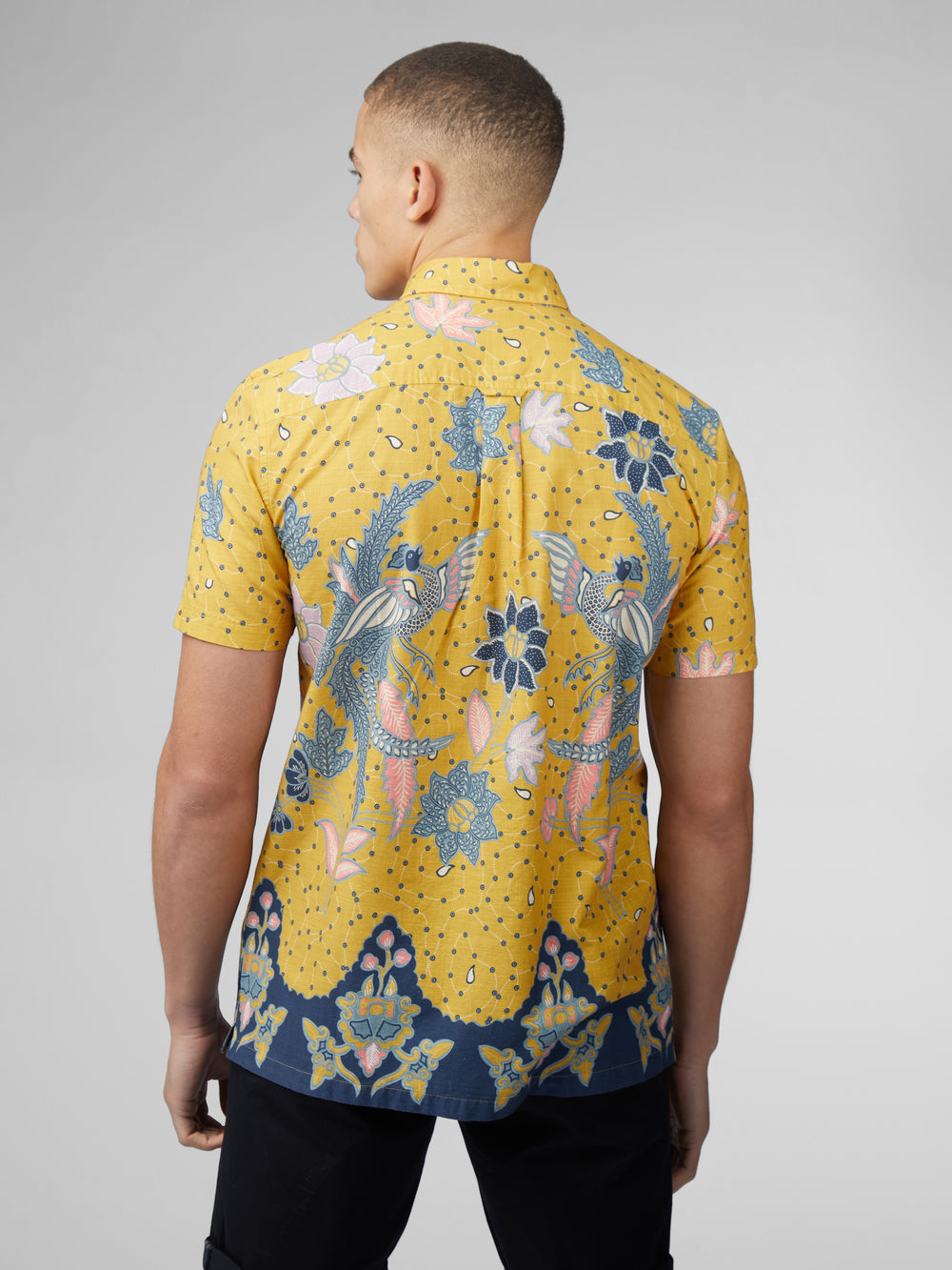 Camisas Ben Sherman Signature Abstract Botanical Print Amarillo | 503-TEPBUF