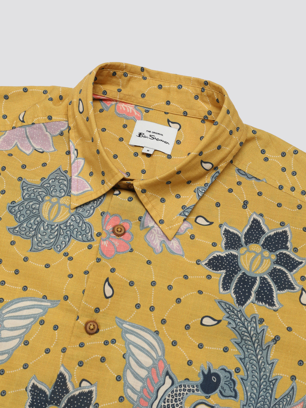 Camisas Ben Sherman Signature Abstract Botanical Print Amarillo | 503-TEPBUF