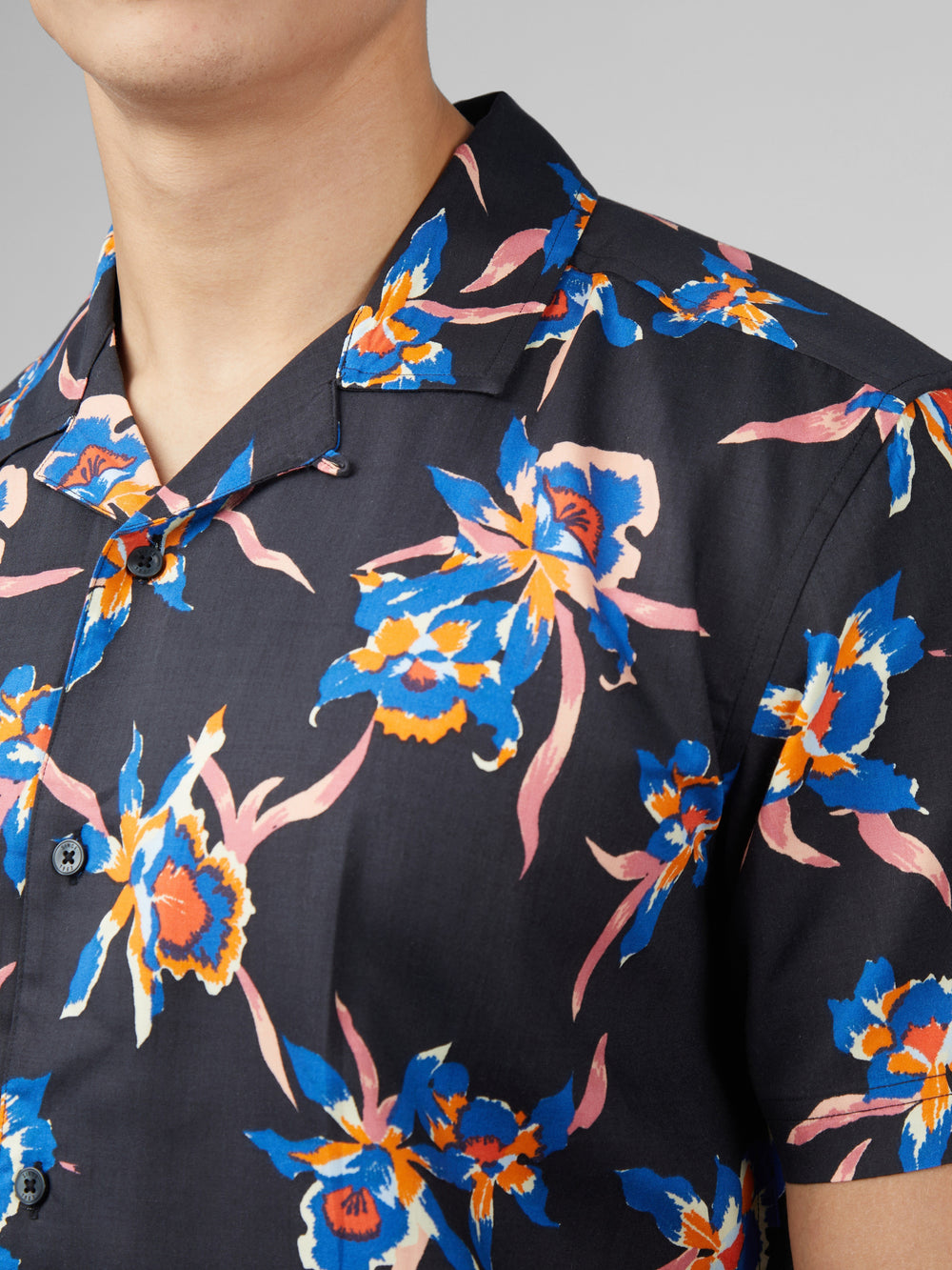 Camisas Ben Sherman Signature Botanical Print Negras | 093-DLVPQW