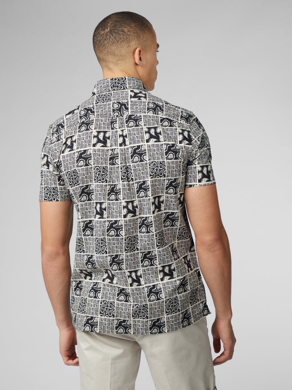 Camisas Ben Sherman Signature Checkerboard Paisley Print Negras | 651-JSHGNR