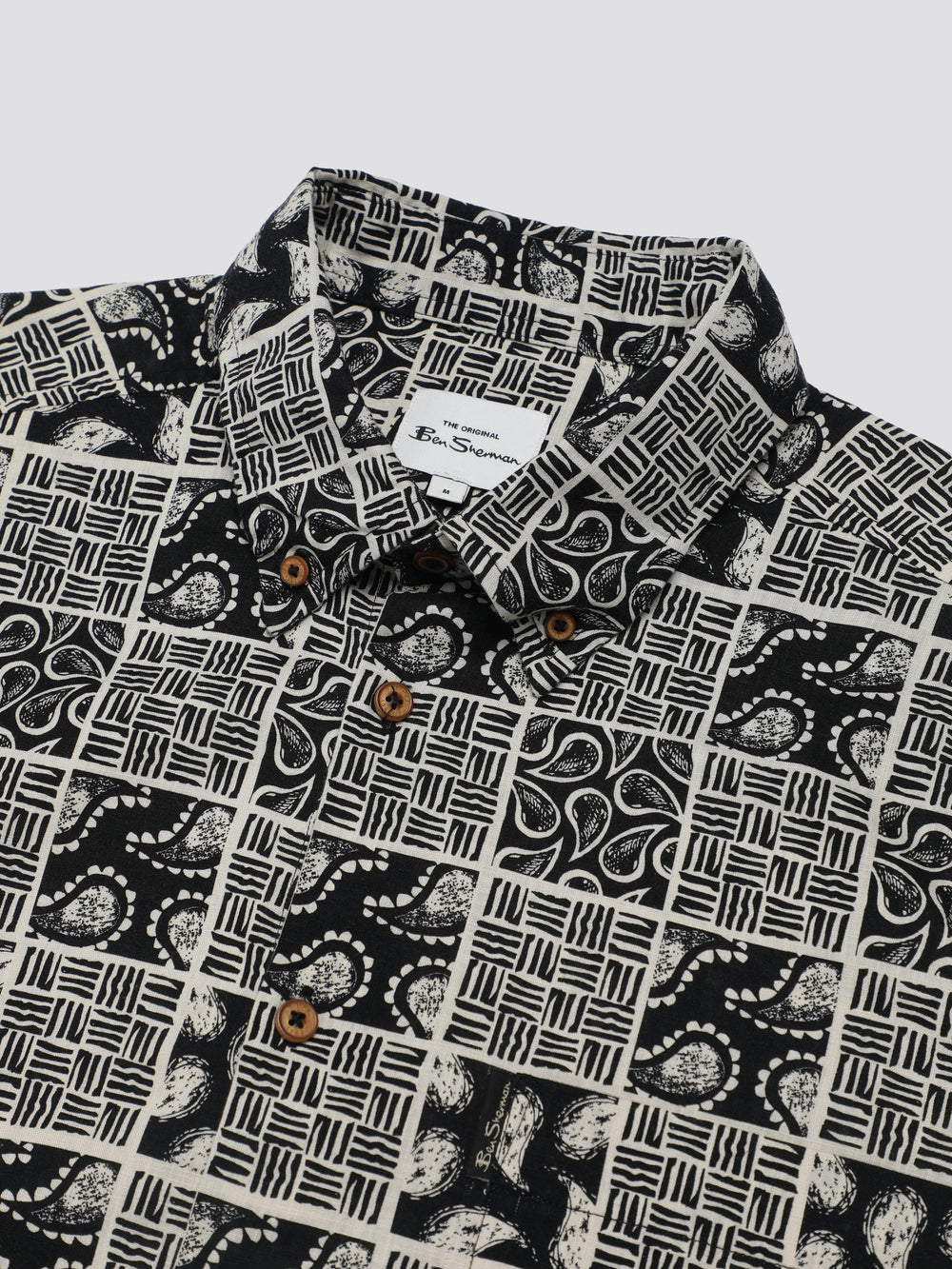 Camisas Ben Sherman Signature Checkerboard Paisley Print Negras | 651-JSHGNR