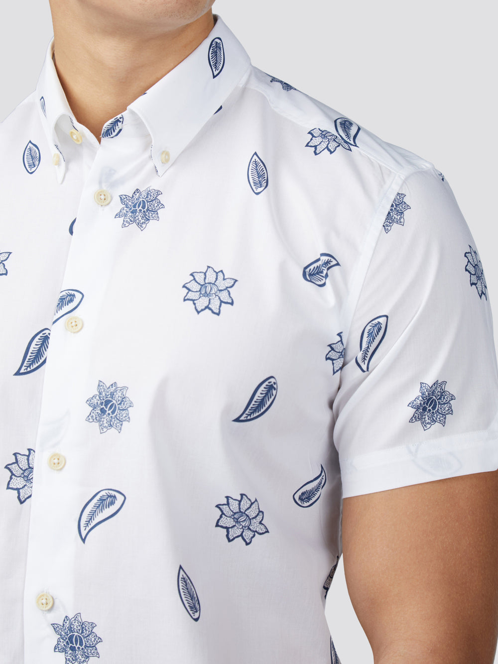 Camisas Ben Sherman Signature Floral Blancas | 109-NOCYKF