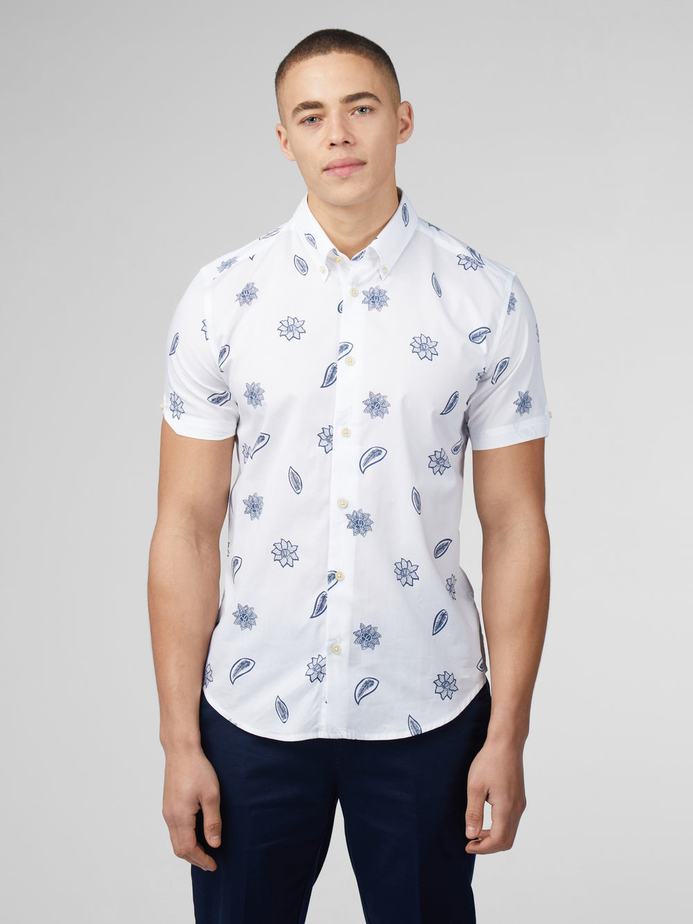 Camisas Ben Sherman Signature Floral Blancas | 109-NOCYKF