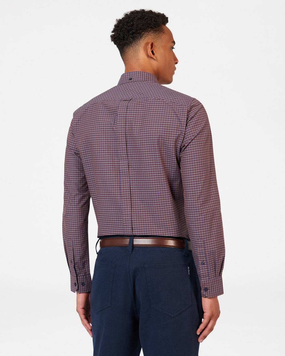 Camisas Ben Sherman Signature Gingham Long-Sleeve Moradas | 107-NTFWUH