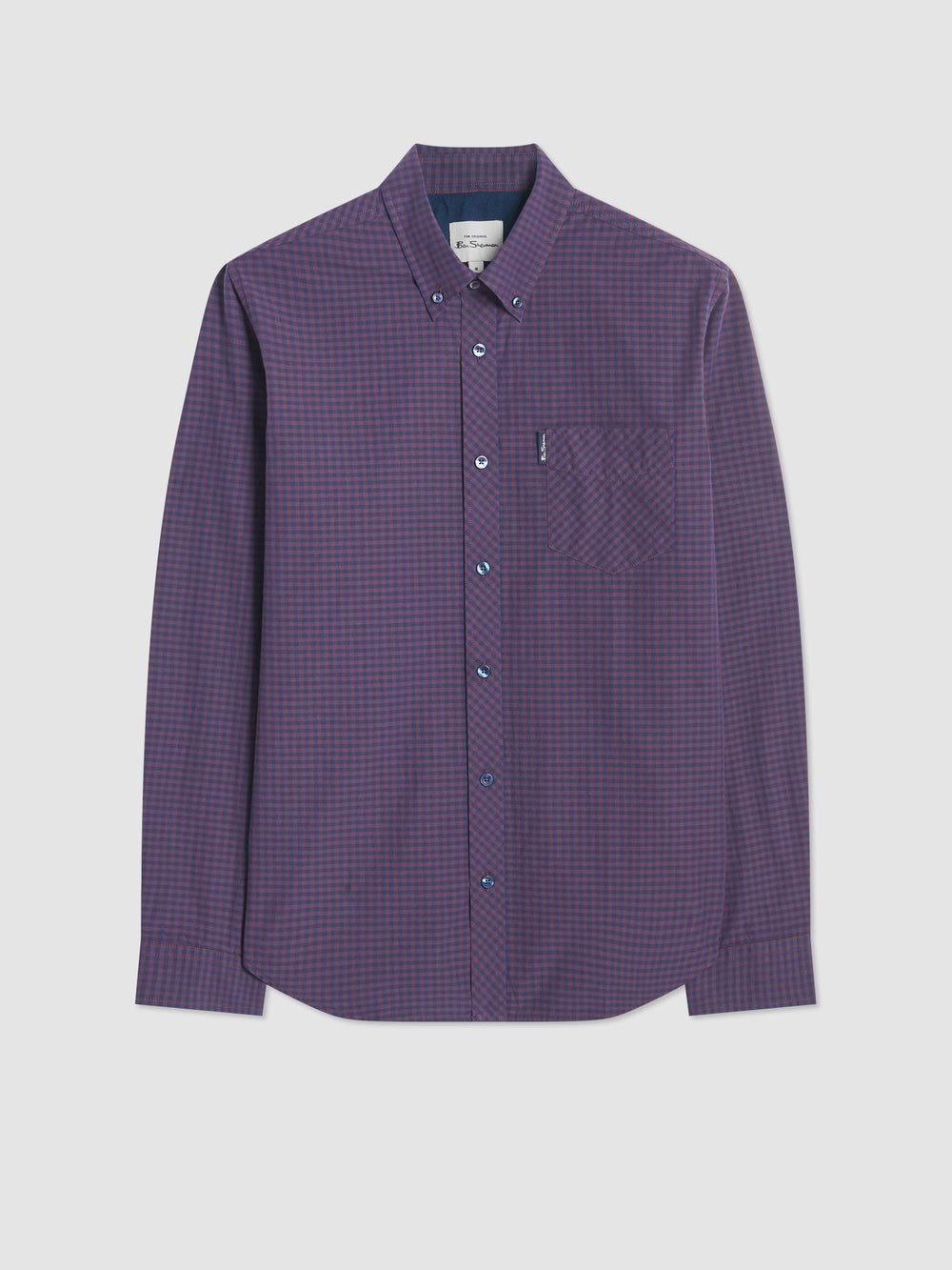 Camisas Ben Sherman Signature Gingham Long-Sleeve Moradas | 502-EWJLBN