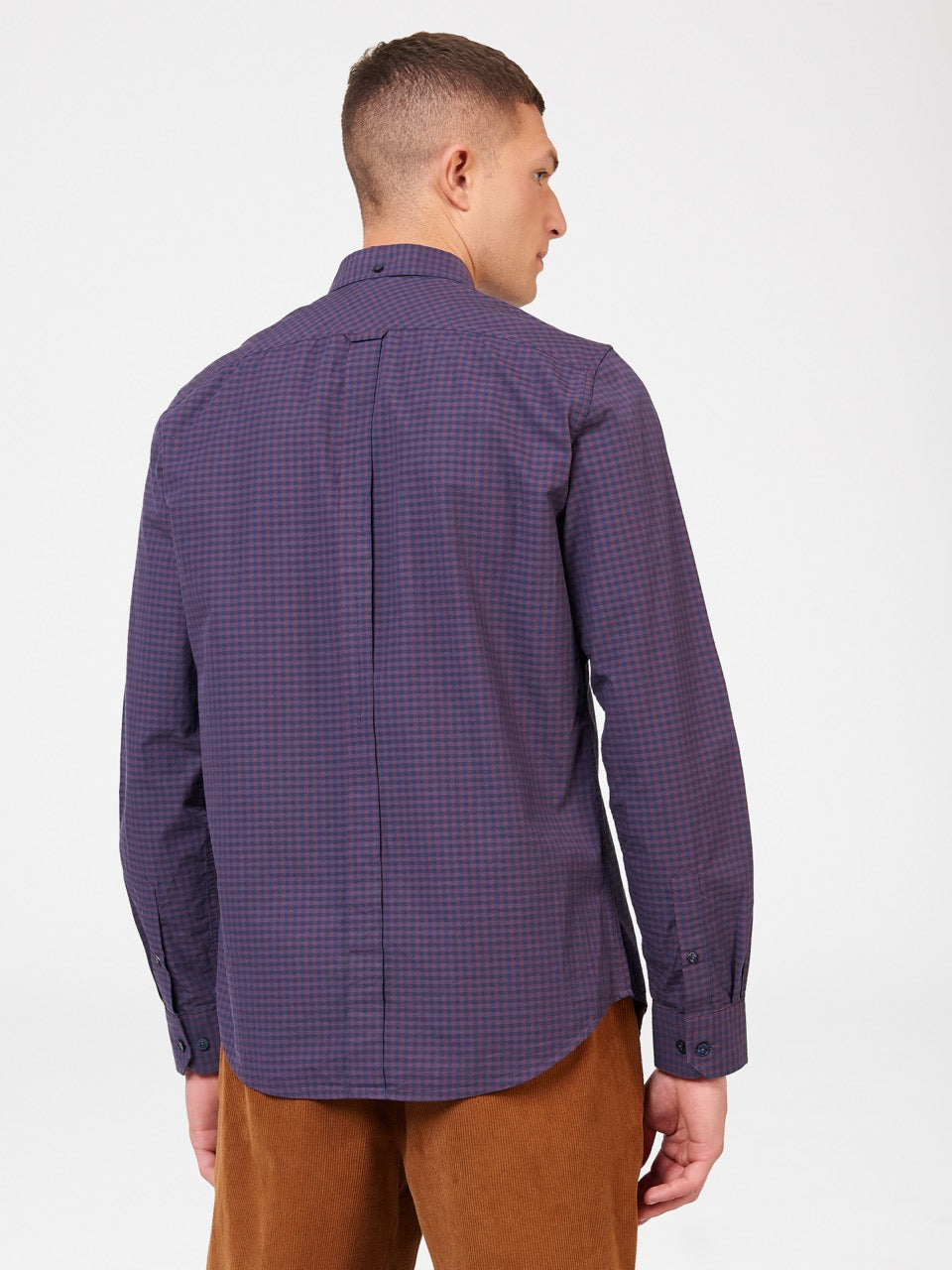 Camisas Ben Sherman Signature Gingham Long-Sleeve Moradas | 502-EWJLBN