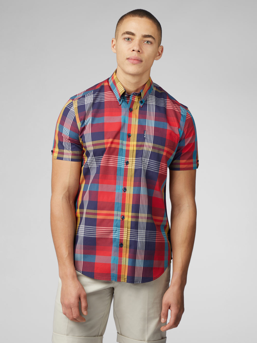 Camisas Ben Sherman Signature Large Madras Check Rojas | 386-JYREMH