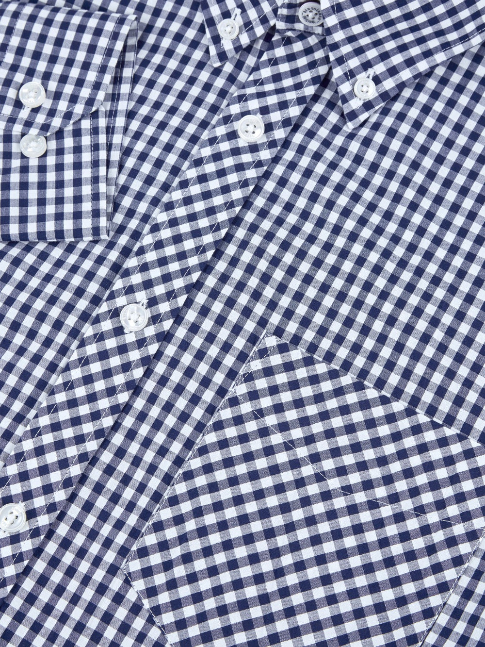 Camisas Ben Sherman Signature Long-Sleeve Gingham Azules Oscuro | 528-BCIUNH