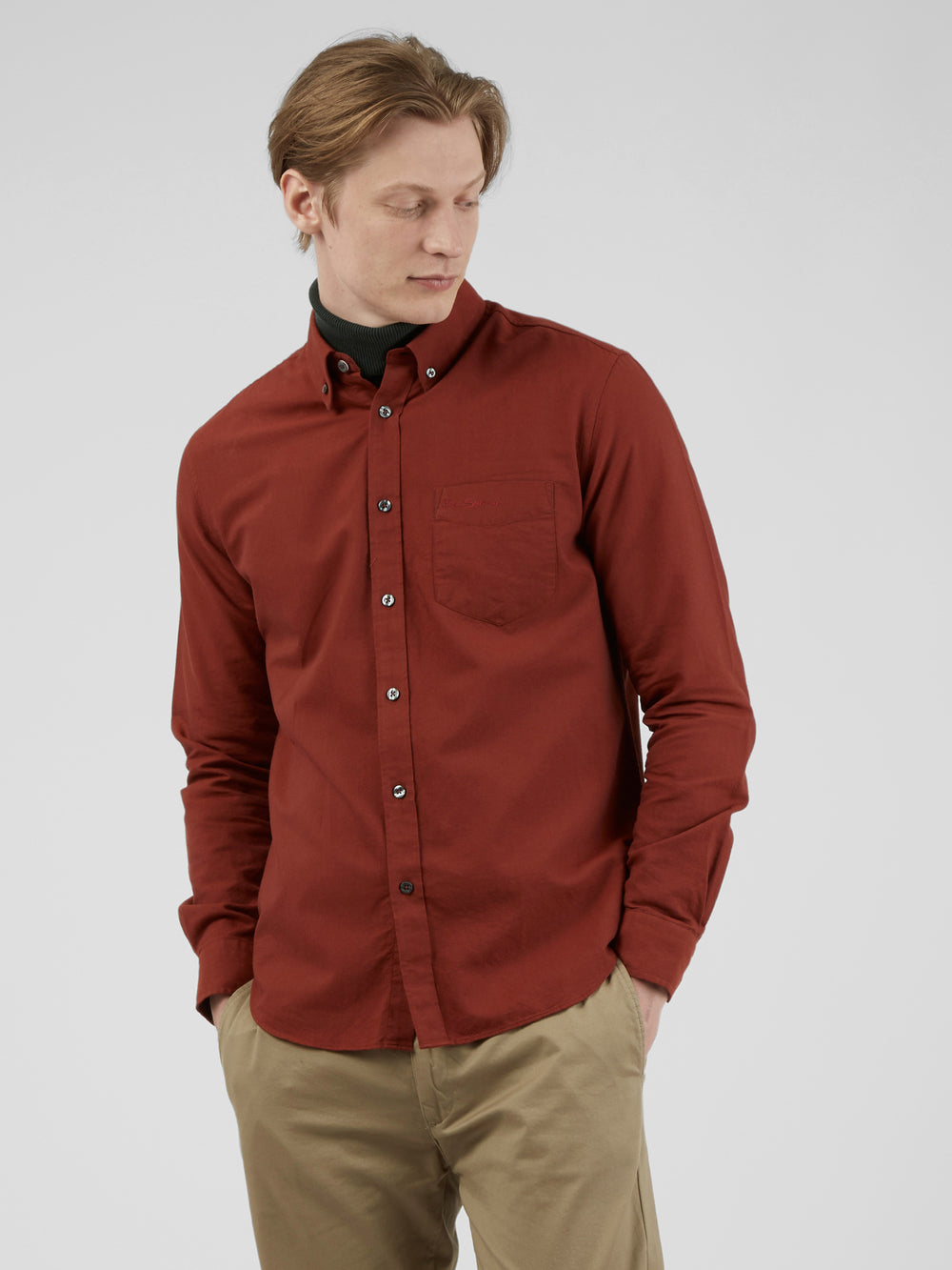 Camisas Ben Sherman Signature Long-Sleeve Oxford Naranjas | 589-BMXPEF