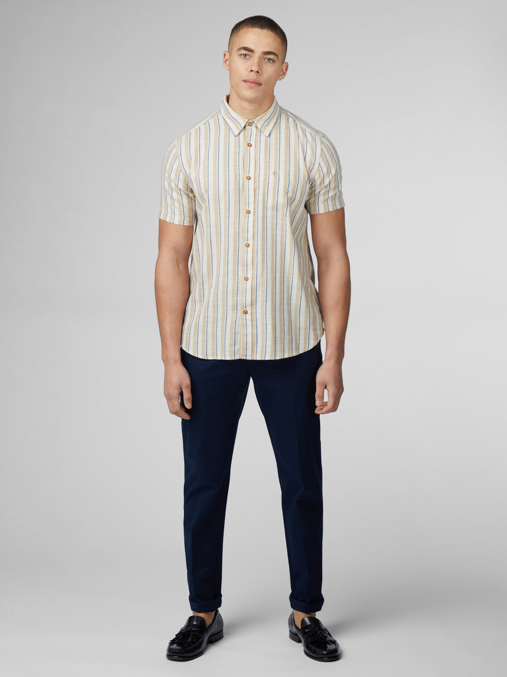 Camisas Ben Sherman Signature Mod Stripe Blancas | 435-TNPCSI