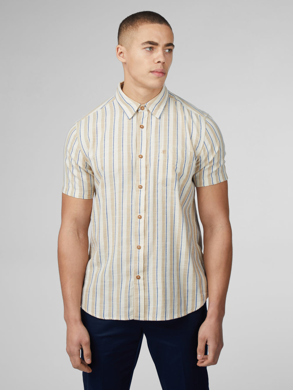 Camisas Ben Sherman Signature Mod Stripe Blancas | 435-TNPCSI