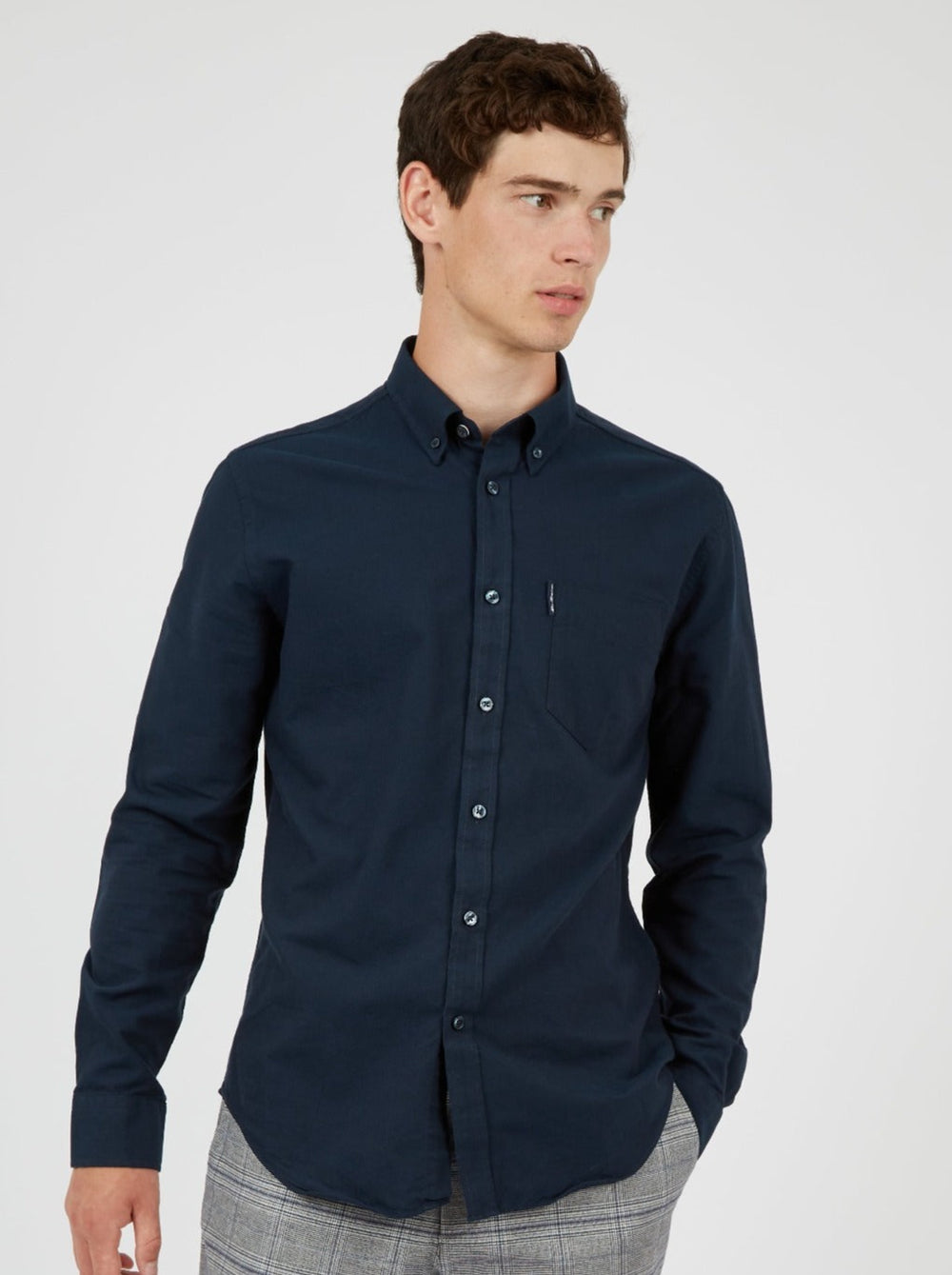 Camisas Ben Sherman Signature Organic Oxford Azul Marino | 306-WIFRUV