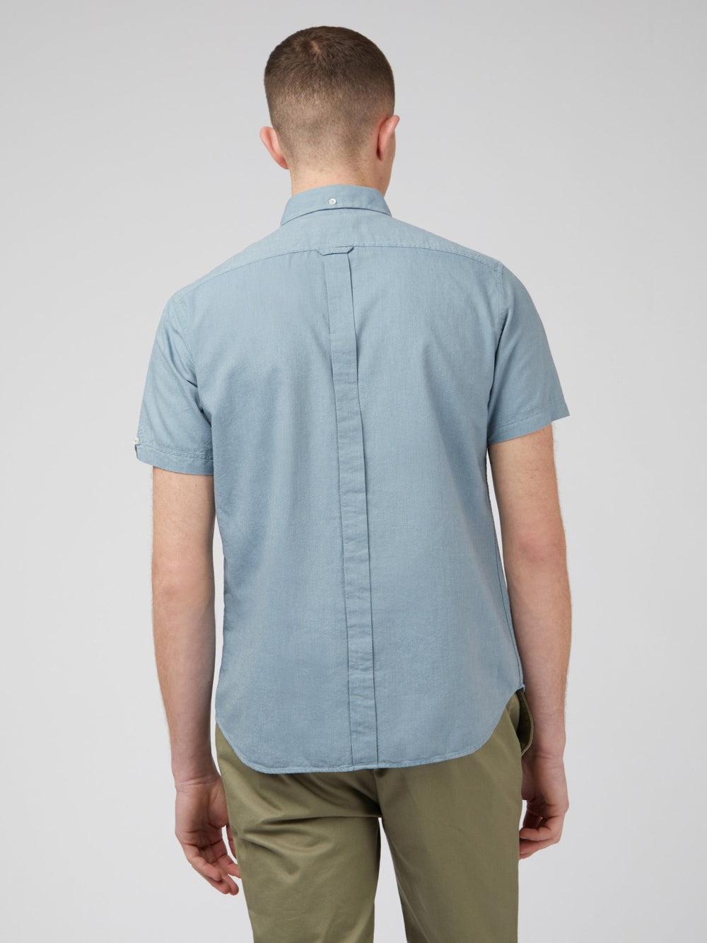 Camisas Ben Sherman Signature Organic Short-Sleeve Oxford Shadow Azules Gris | 594-ZCFALO