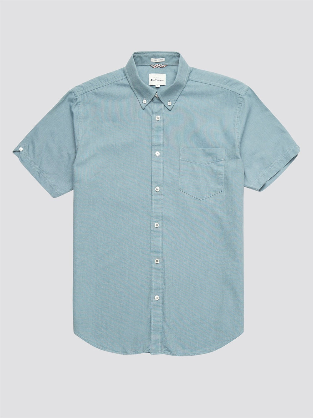 Camisas Ben Sherman Signature Organic Short-Sleeve Oxford Shadow Azules Gris | 594-ZCFALO