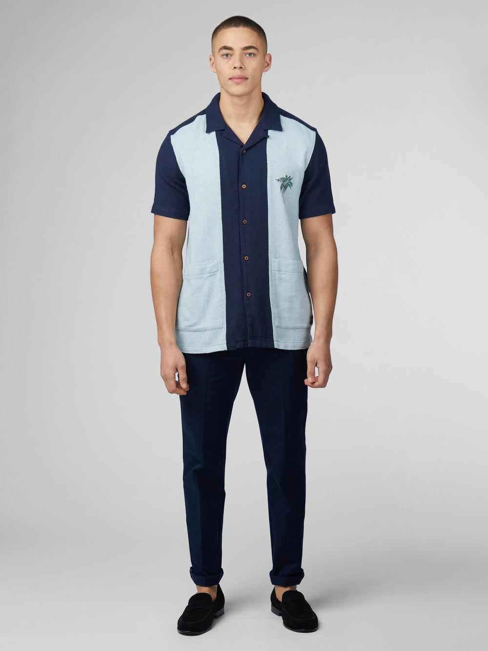 Camisas Ben Sherman Signature Recycled Boucle Resort Azul Marino | 750-ZLRJXF