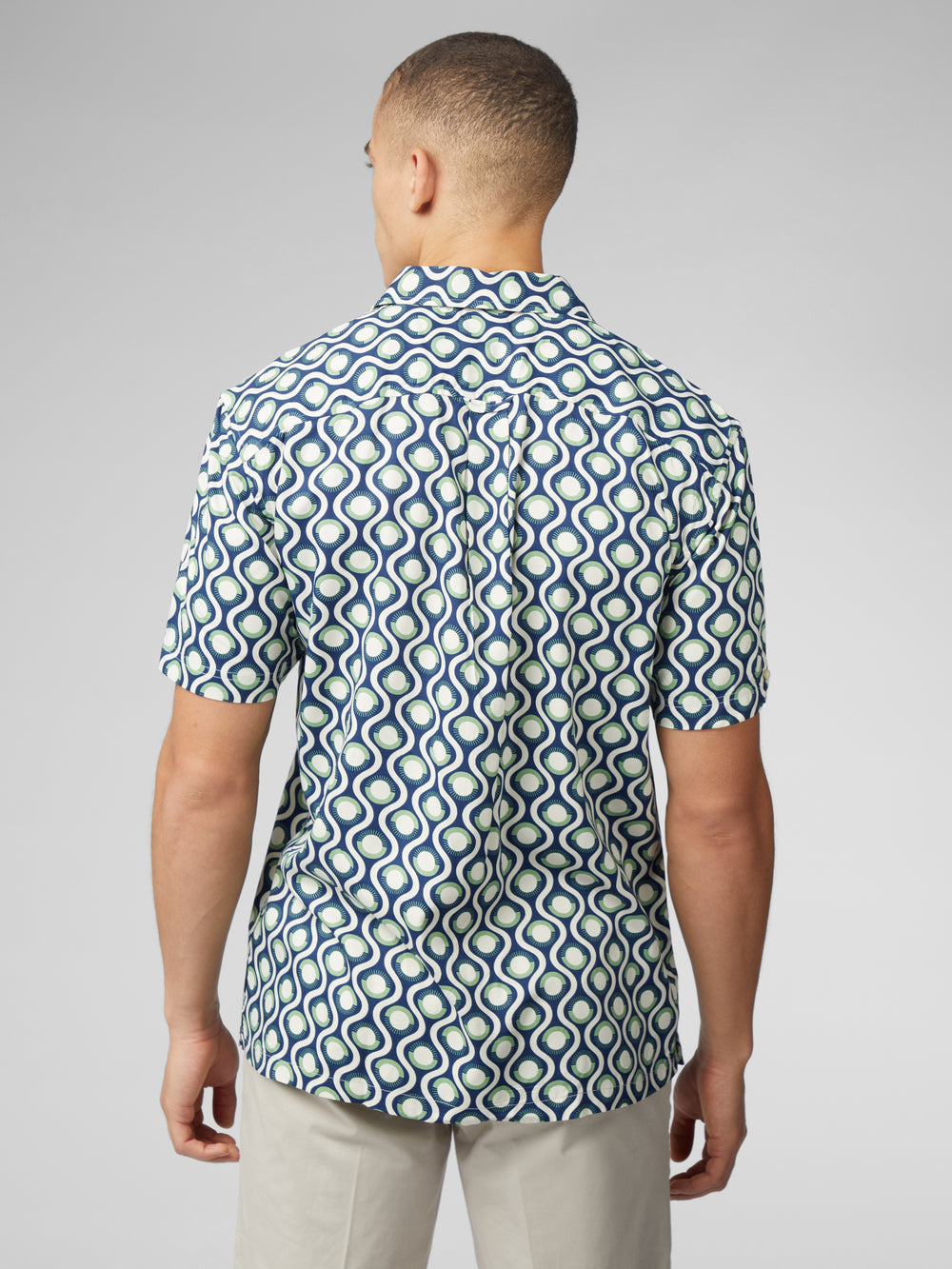 Camisas Ben Sherman Signature Retro Geo Verde | 410-ZQANLO