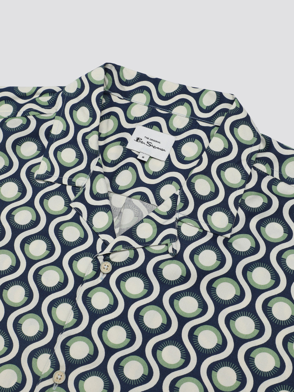 Camisas Ben Sherman Signature Retro Geo Verde | 410-ZQANLO