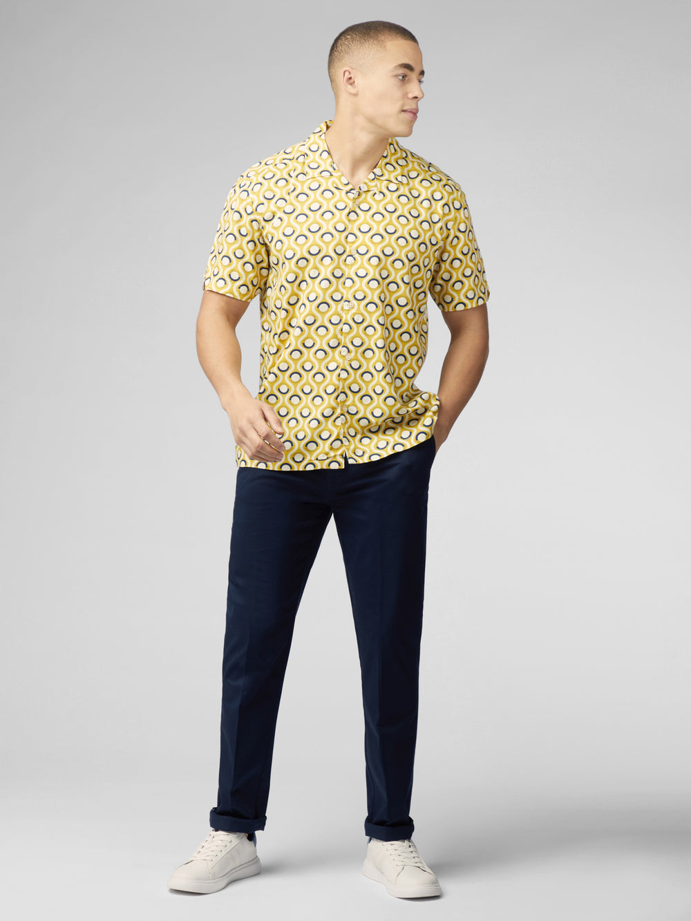 Camisas Ben Sherman Signature Retro Geo Amarillo | 042-LGMCPQ