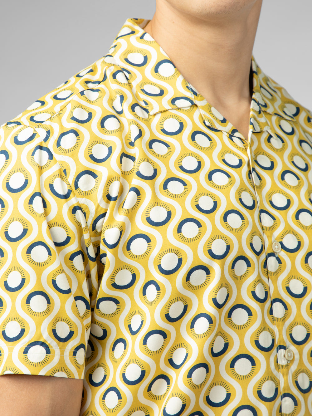 Camisas Ben Sherman Signature Retro Geo Amarillo | 042-LGMCPQ