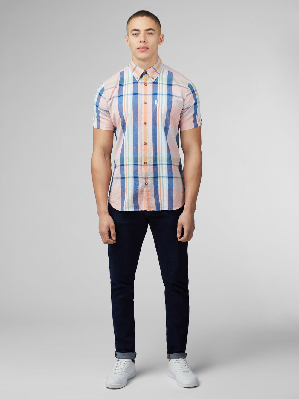 Camisas Ben Sherman Signature Seersucker Check Rosas | 390-XRQNSC