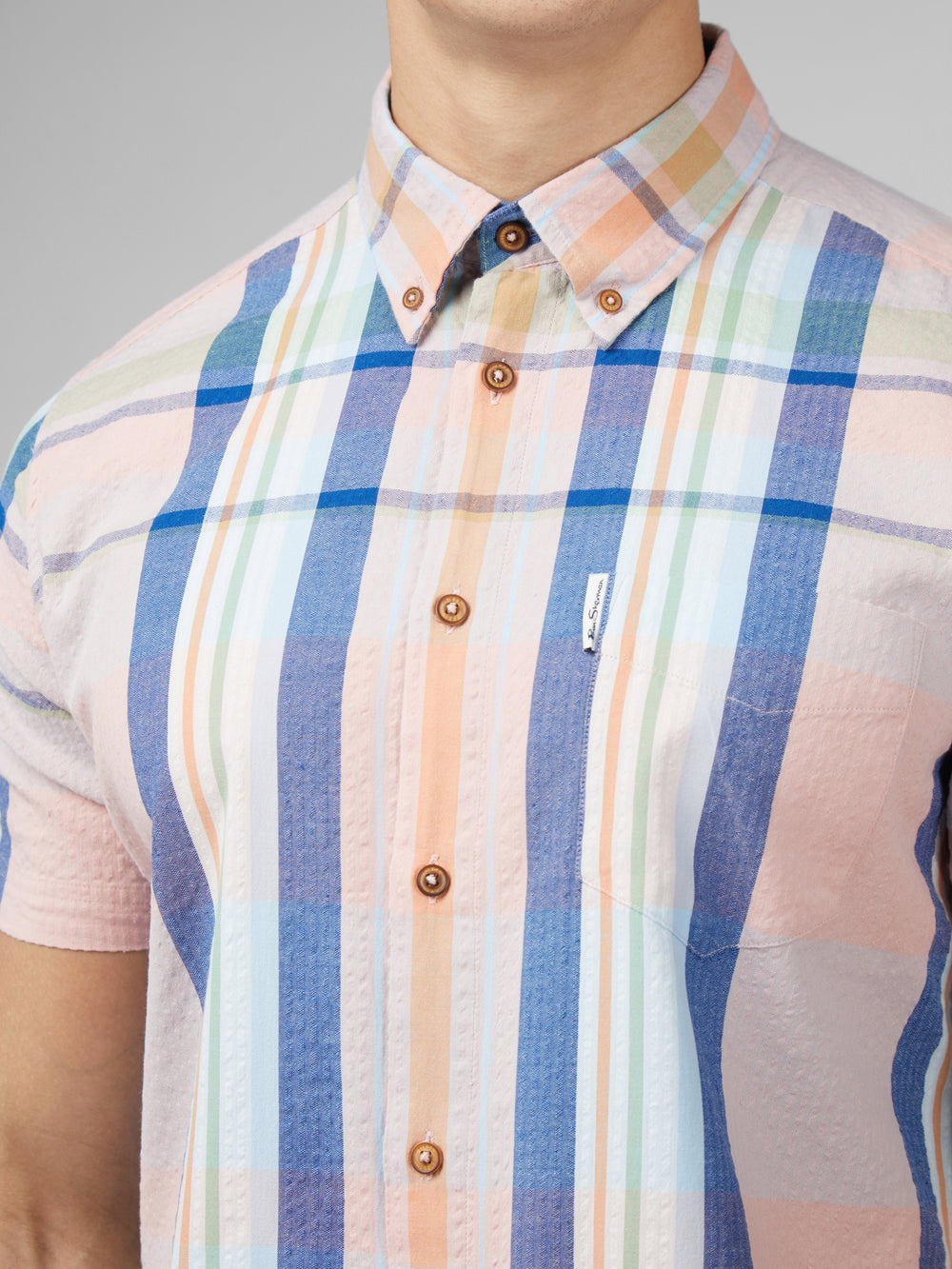 Camisas Ben Sherman Signature Seersucker Check Rosas | 390-XRQNSC