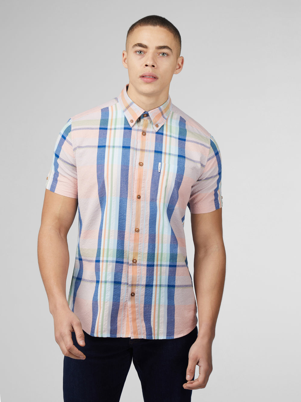 Camisas Ben Sherman Signature Seersucker Check Rosas | 390-XRQNSC