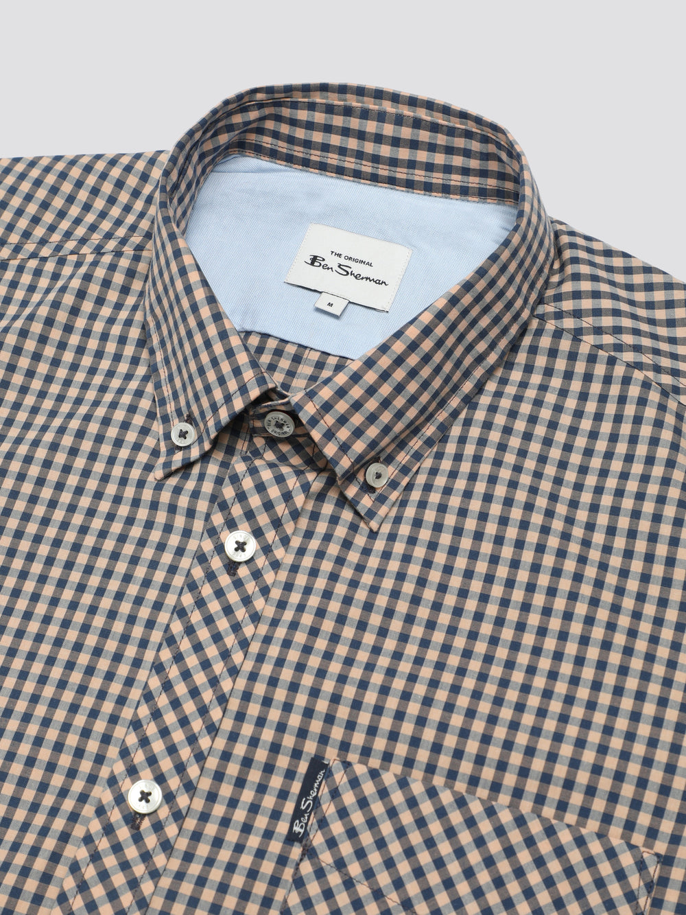 Camisas Ben Sherman Signature Short Sleeve Gingham Cobra Naranjas | 962-XSATIL