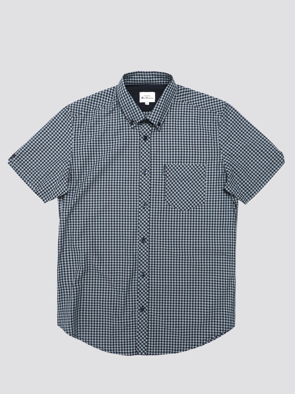 Camisas Ben Sherman Signature Short Sleeve Gingham Azules | 315-KHZBXT