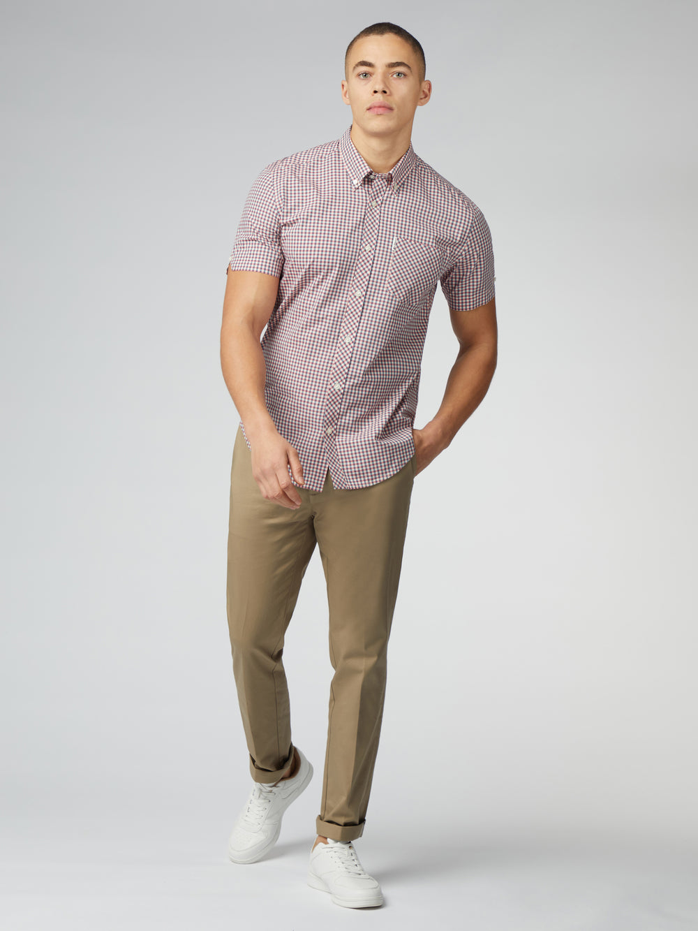 Camisas Ben Sherman Signature Short Sleeve Gingham Rojas Blancas | 625-UCGHPQ