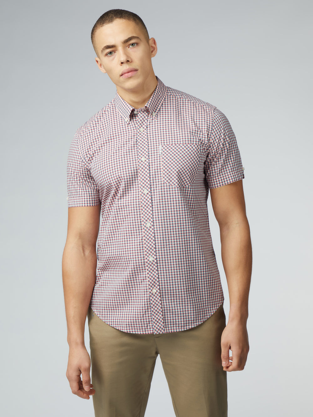 Camisas Ben Sherman Signature Short Sleeve Gingham Rojas Blancas | 625-UCGHPQ