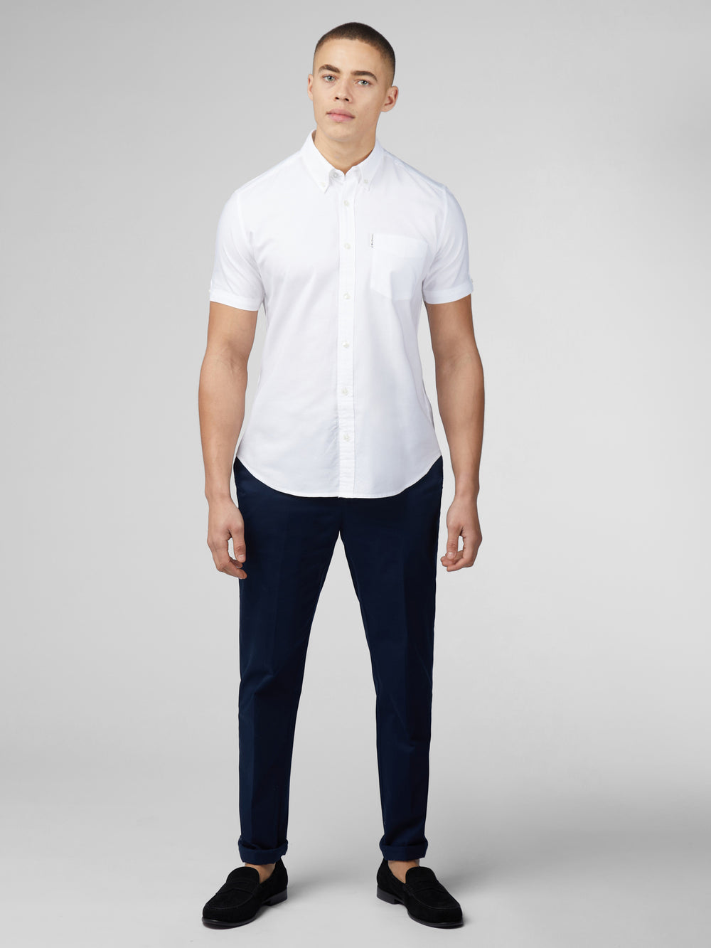 Camisas Ben Sherman Signature Short Sleeve Oxford Blancas | 021-EZRLPX