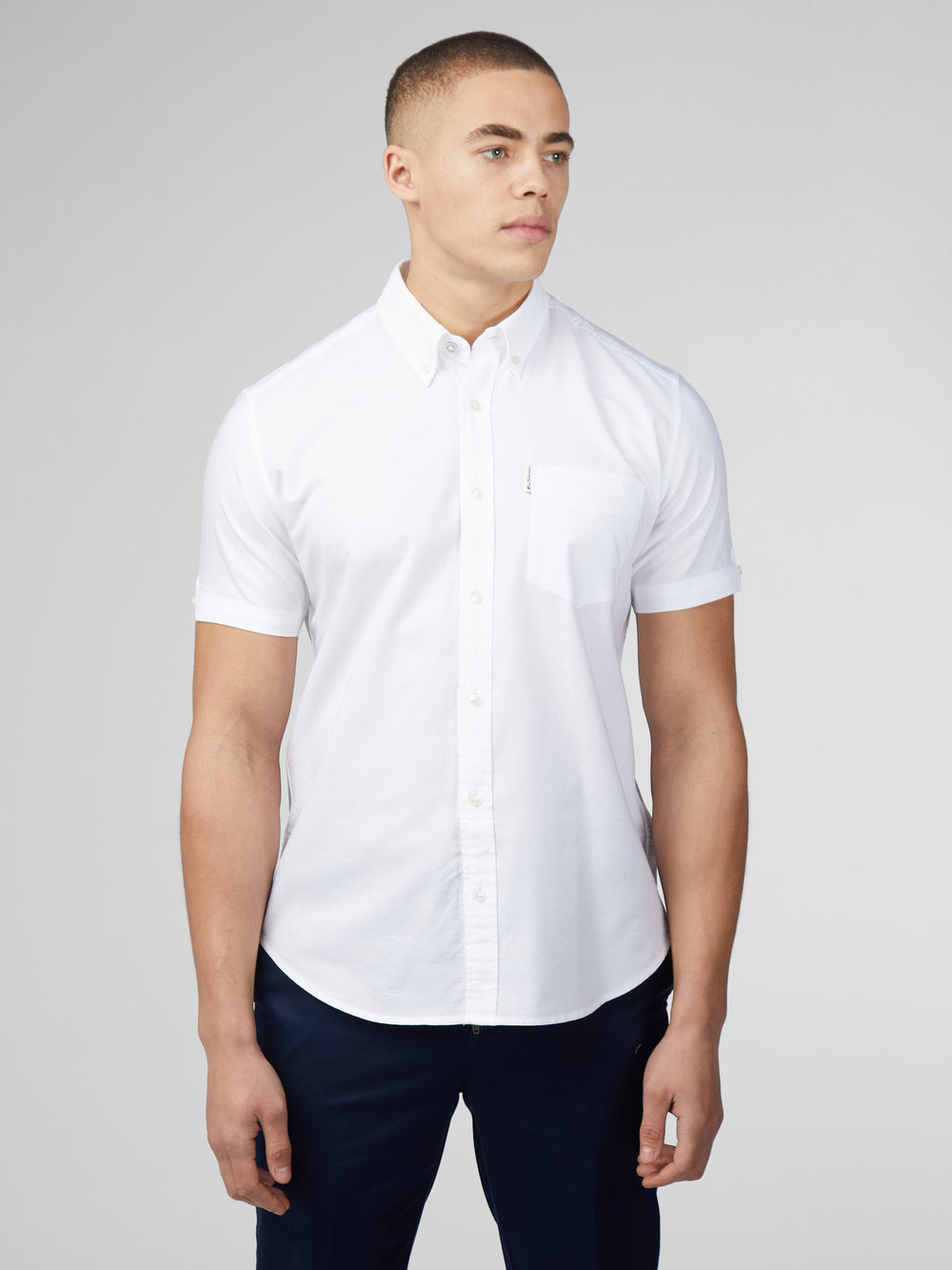 Camisas Ben Sherman Signature Short Sleeve Oxford Blancas | 021-EZRLPX