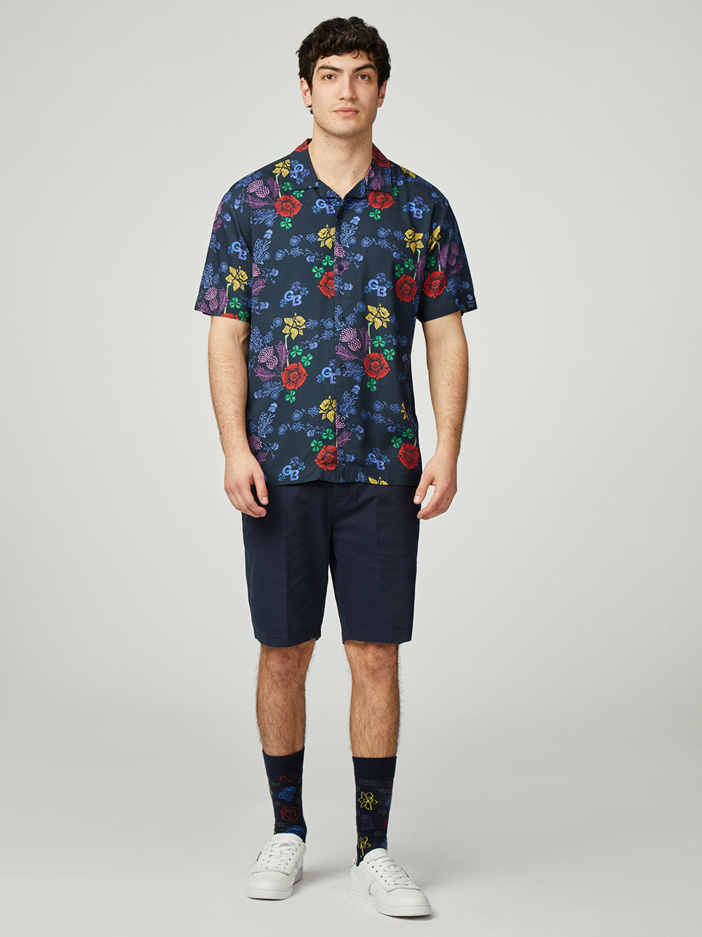 Camisas Ben Sherman Team GB Floral Azul Marino | 089-QBJYSF