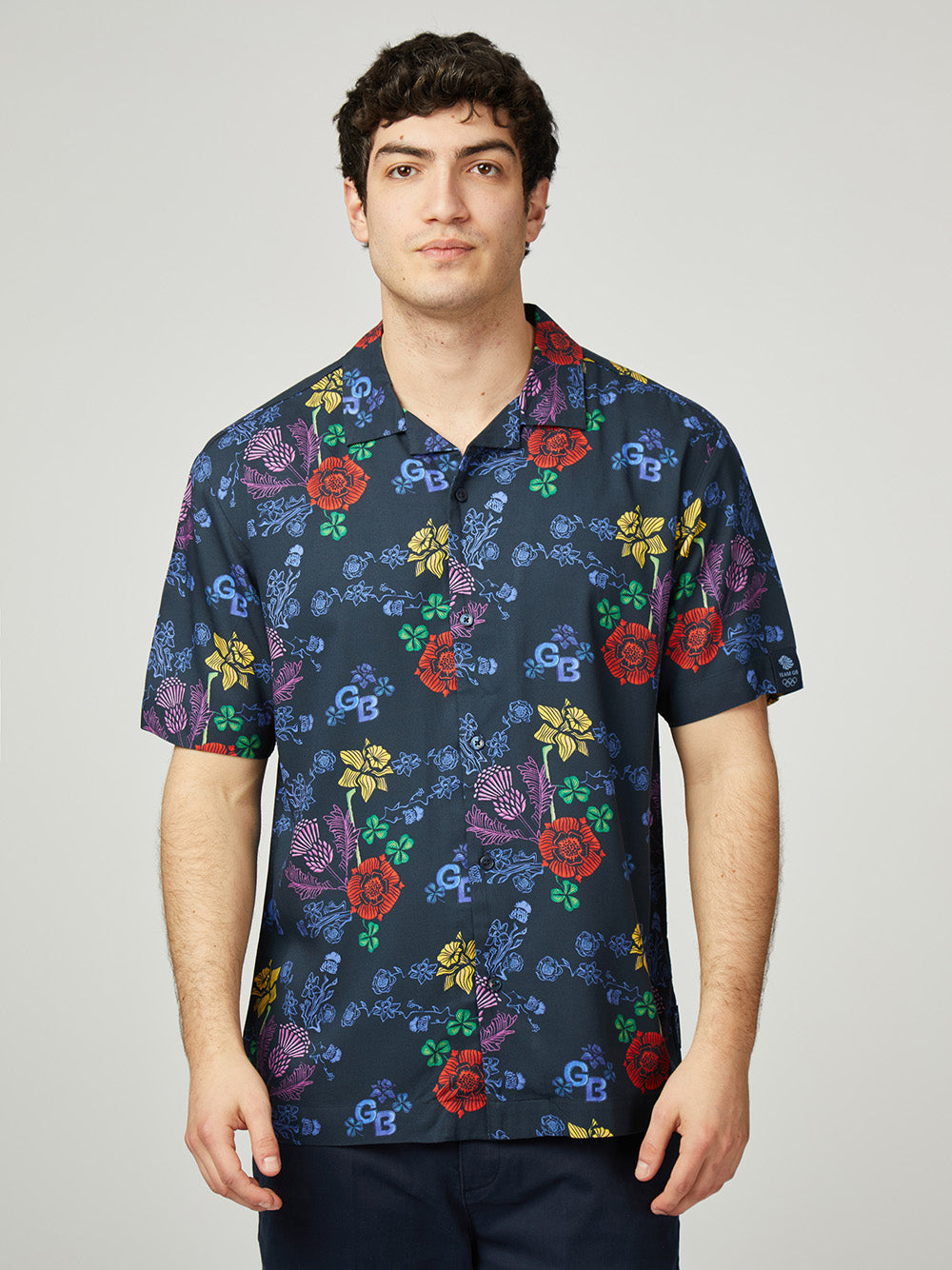 Camisas Ben Sherman Team GB Floral Azul Marino | 089-QBJYSF