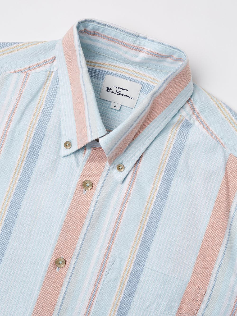 Camisas Ben Sherman The Oxford Ivy Stripe Long-Sleeve Azules | 084-GFQLDV