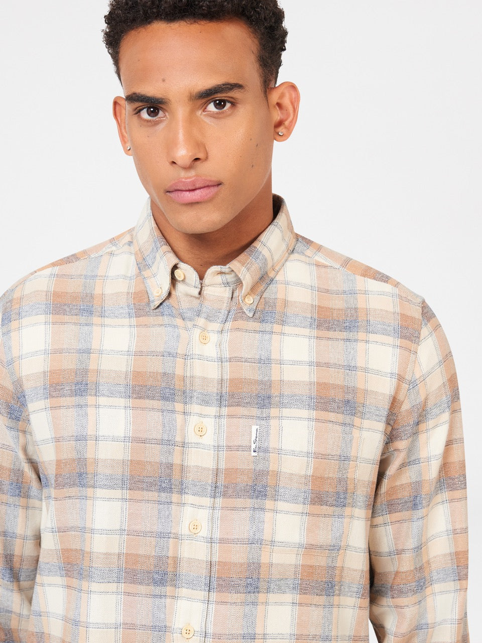 Camisas Ben Sherman Twisted Yarn Check Marrones | 906-EOVYKT