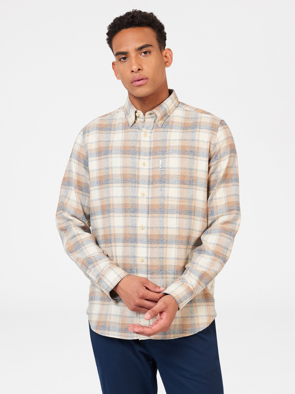 Camisas Ben Sherman Twisted Yarn Check Marrones | 906-EOVYKT