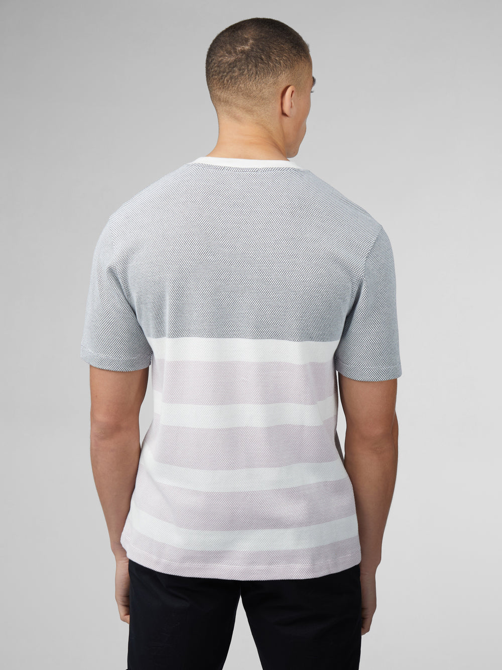 Camiseta Ben Sherman B by Ben Sherman Textured Block Stripe Azul Marino | 190-YQNXFR