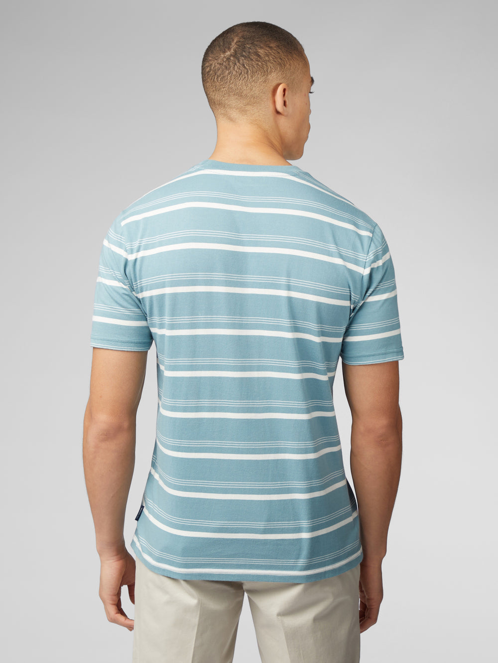 Camiseta Ben Sherman Fine Stripe Azules | 271-IBNMOR