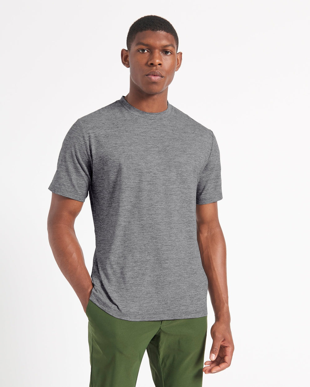 Camiseta Ben Sherman Performance Stretch Marl Gris | 396-KYQEMP