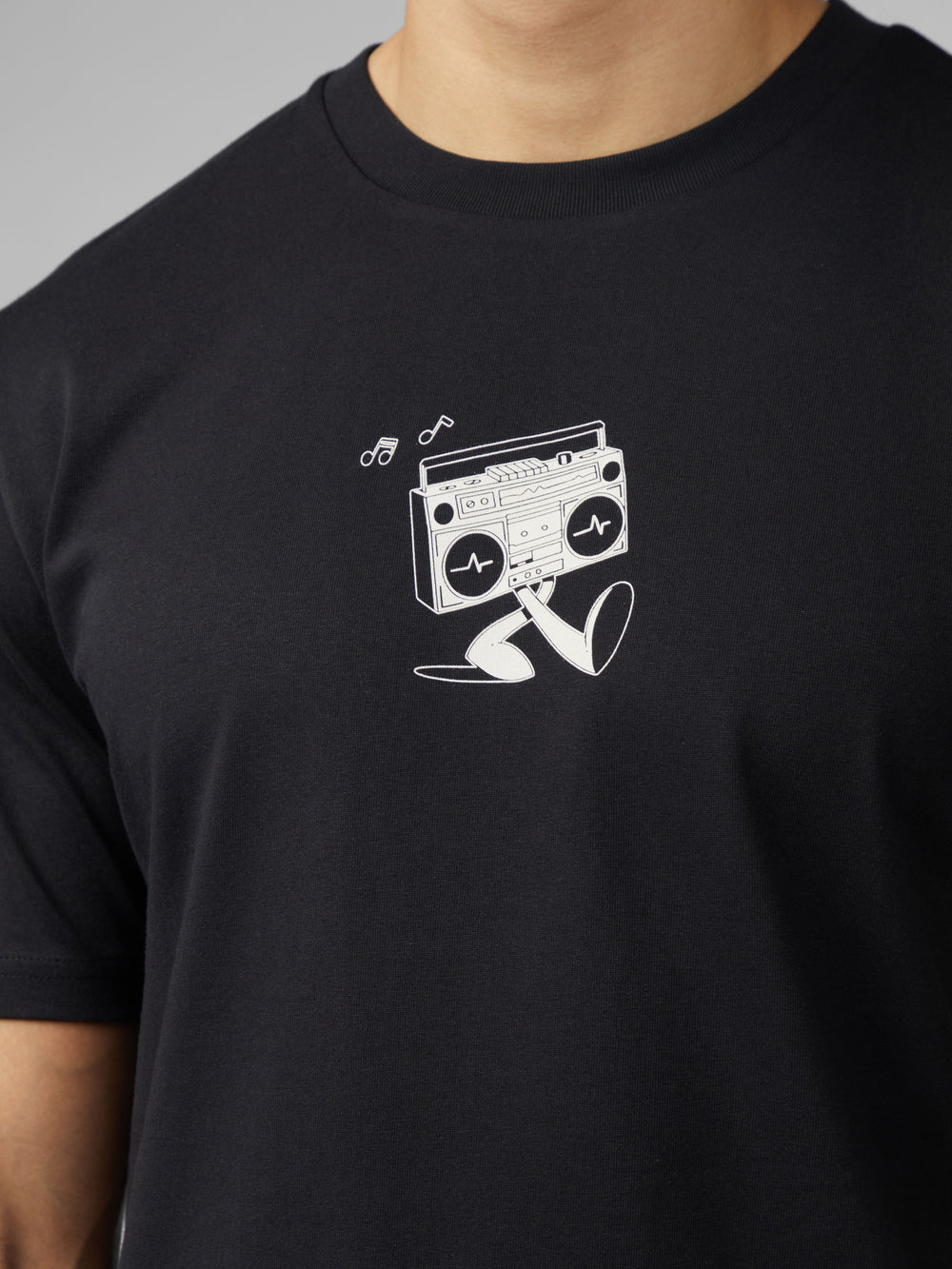 Camiseta Ben Sherman Signature Boom Box Back Graphic Negras | 162-FUYMOK